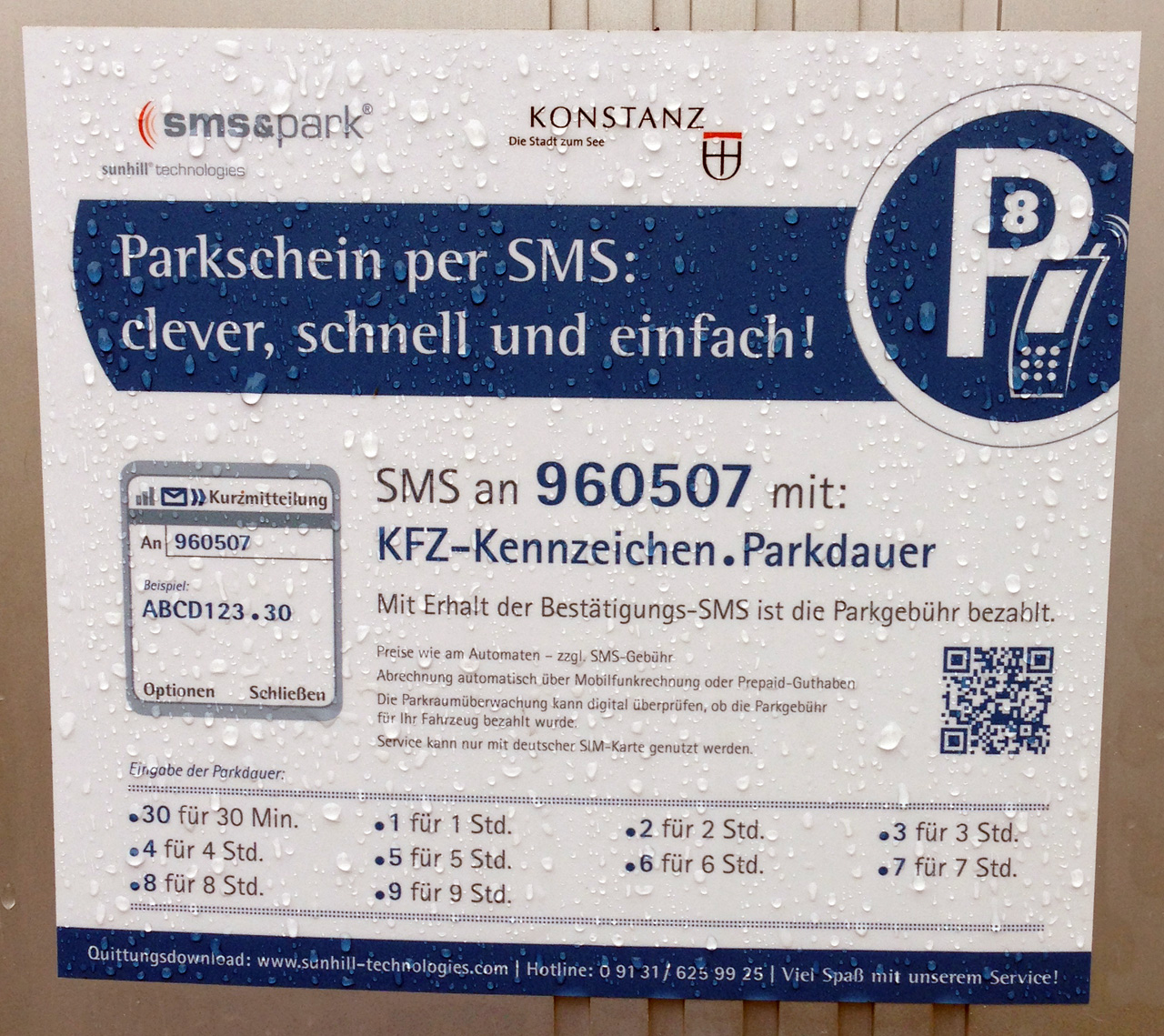 Parken in Konstanz und die SMS mit dem Parkschein