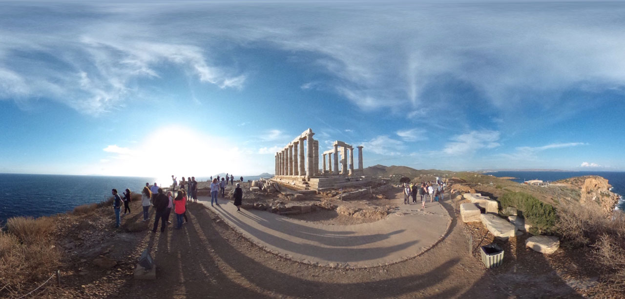360 Grad-Panorama von Poseidons Tempel